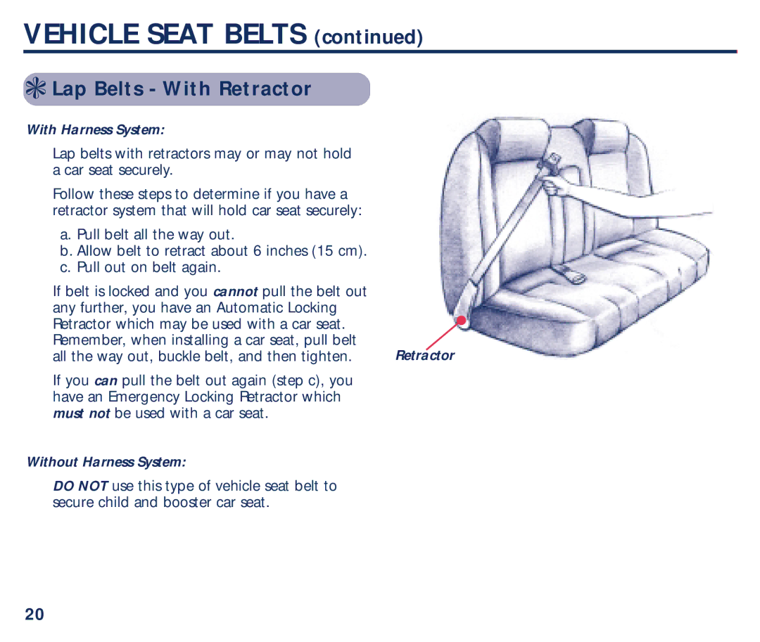 Century PM-1863AB manual Lap Belts With Retractor 