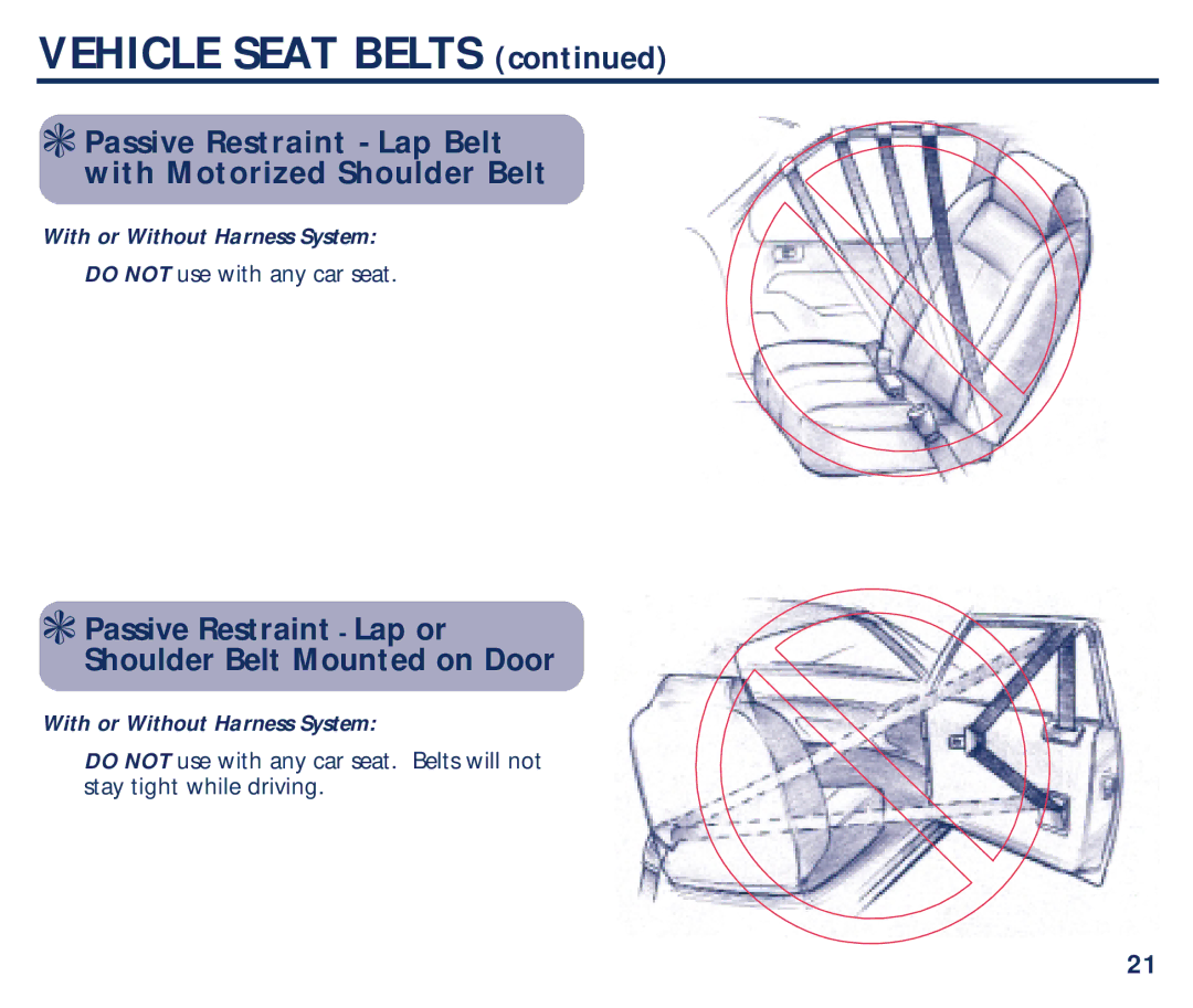 Century PM-1863AB manual Passive Restraint Lap Belt with Motorized Shoulder Belt, With or Without Harness System 