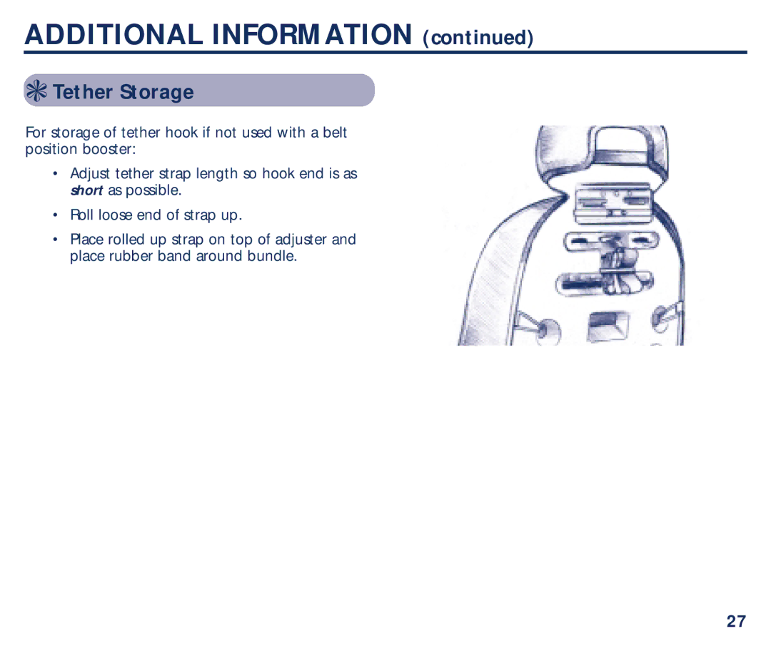 Century PM-1863AB manual Additional Information, Tether Storage 