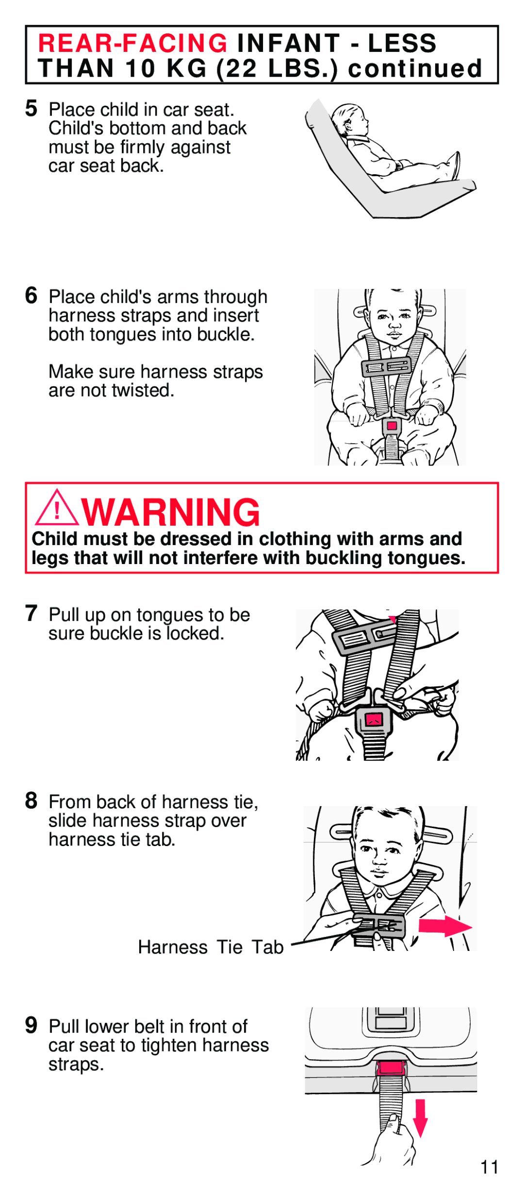 Century STE instruction manual REAR-FACINGINFANT Less than 10 KG 22 LBS 