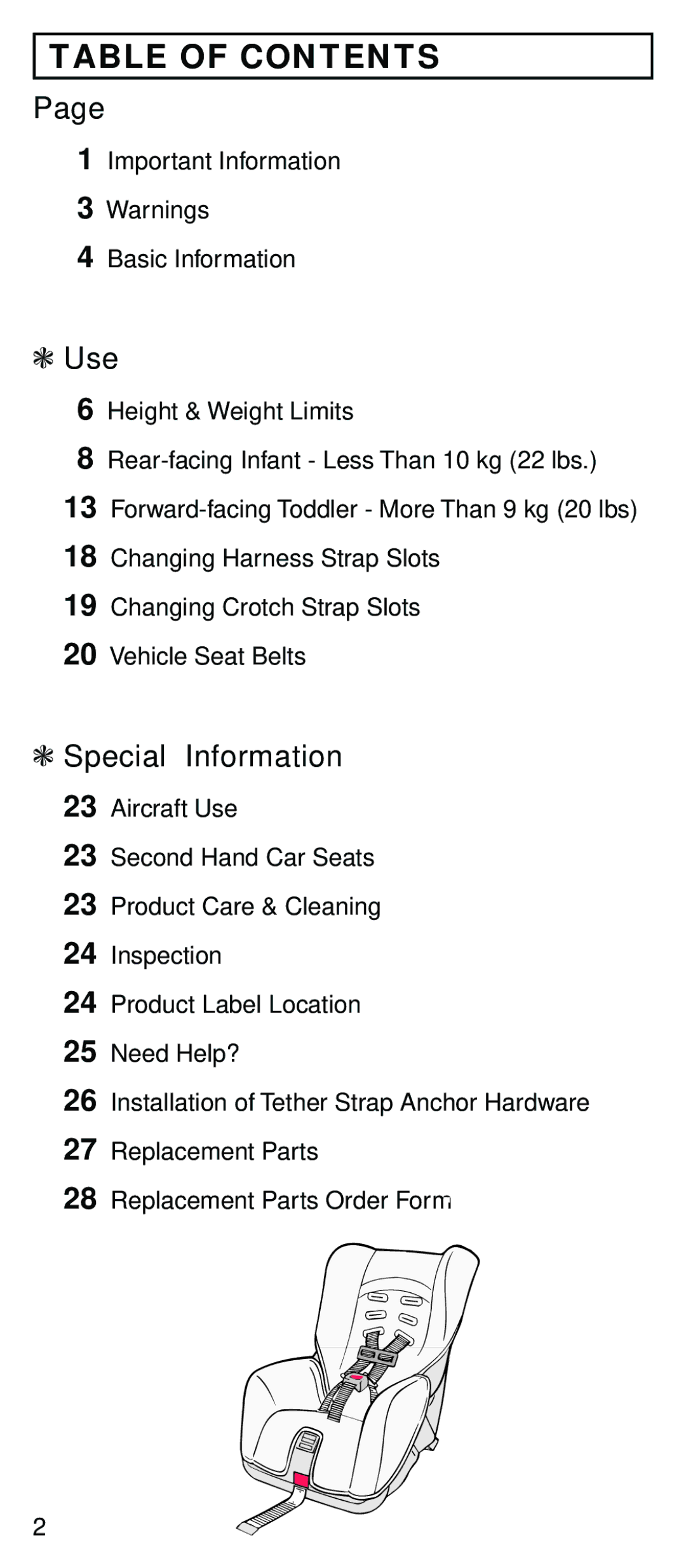 Century STE instruction manual Table of Contents 