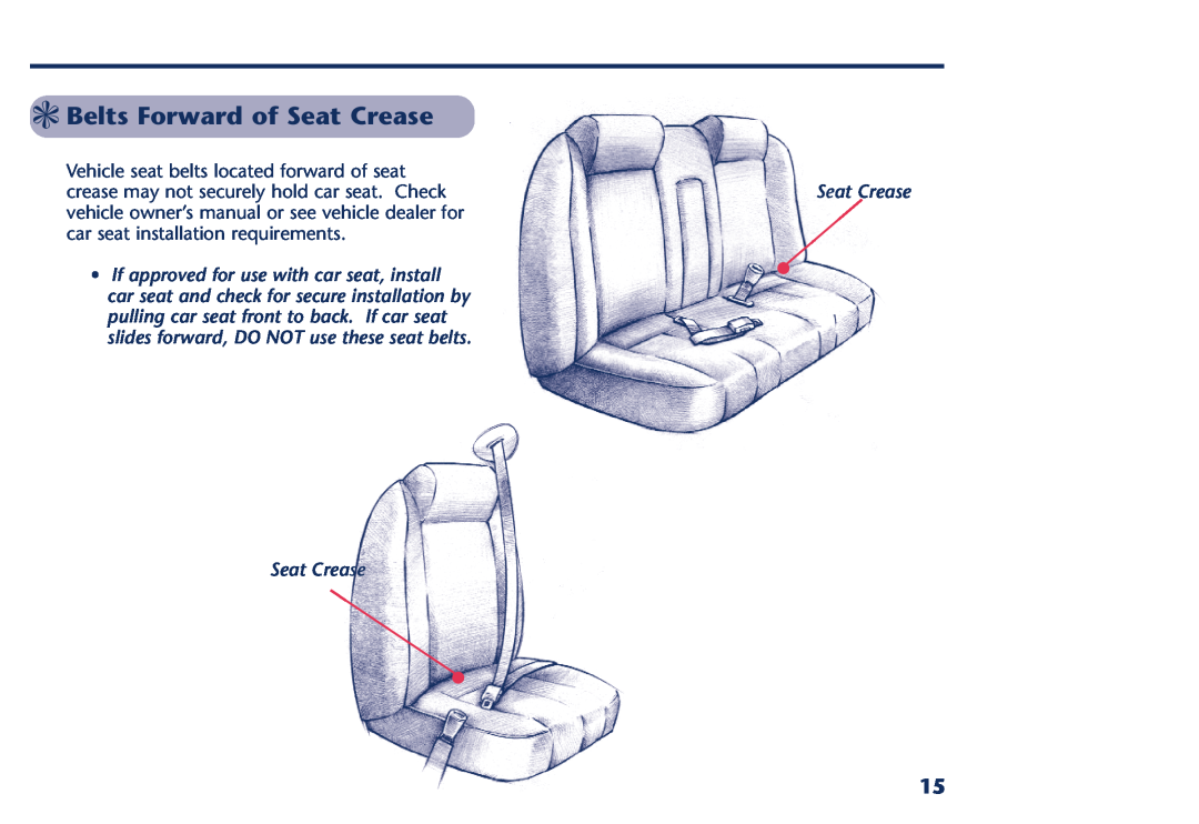 Century Travel SolutionsTM Plus manual Belts Forward of Seat Crease 
