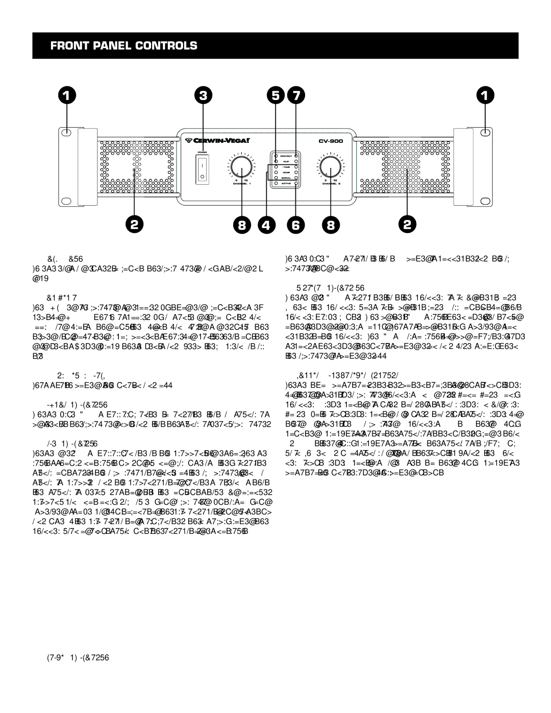 Cerwin-Vega CV-900, CV-2800, CV-1800 user manual Front Panel Controls 