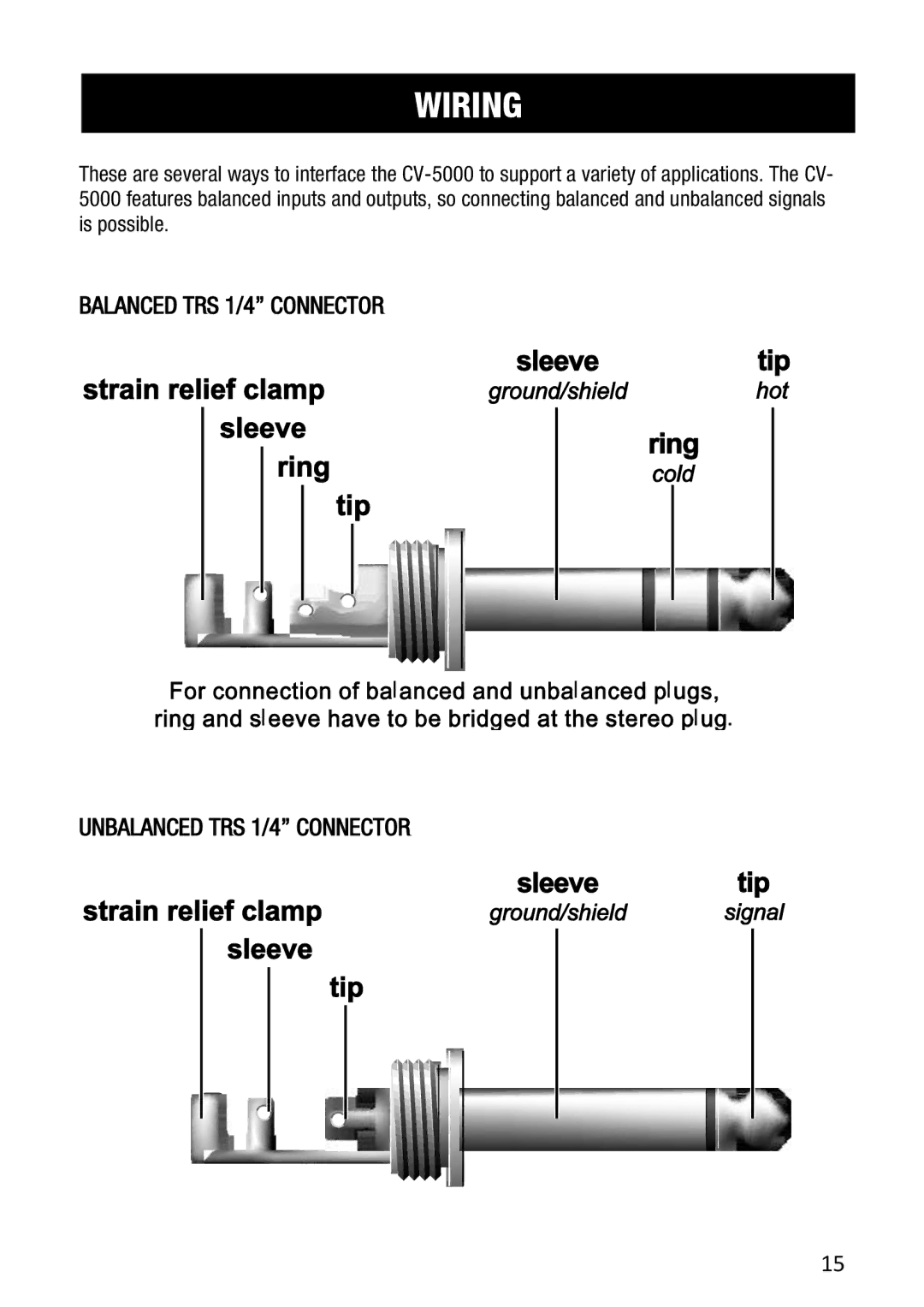 Cerwin-Vega CV-5000 user manual Wiring 