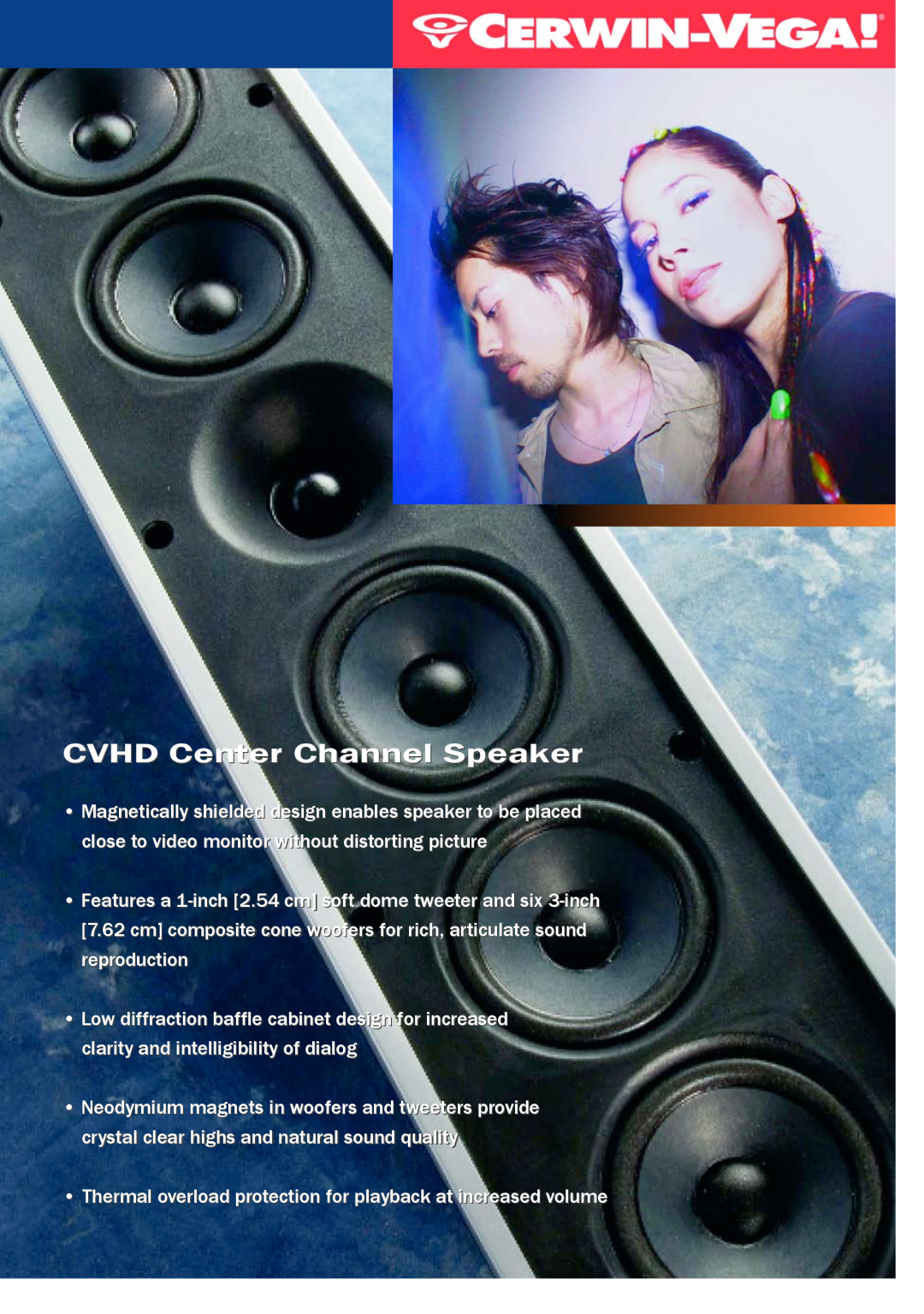 Cerwin-Vega CVHD Series manual CVHD Center Channel Speaker 