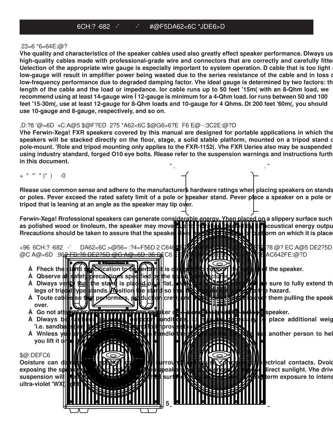 Cerwin-Vega CVP-2153, CVP-1152 manual Cable Selection, These Speakers are Heavy, Moisture 