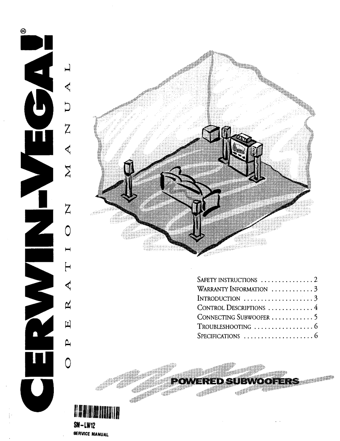 Cerwin-Vega SM-LW12 warranty Iimwii 