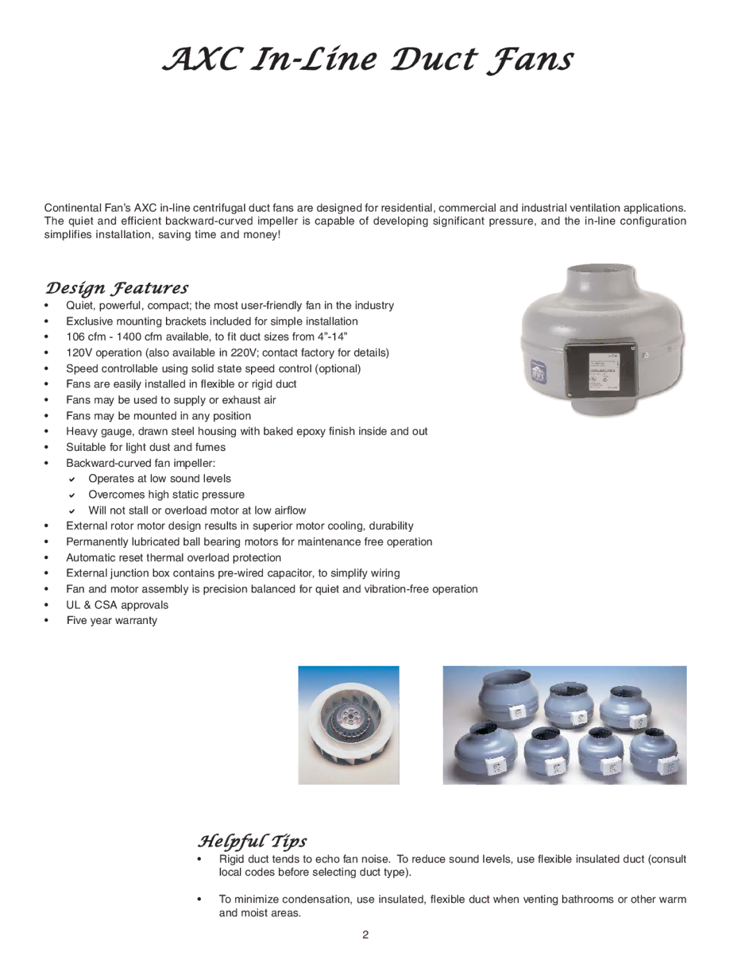 CFM 167219 manual Design Features, Helpful Tips 