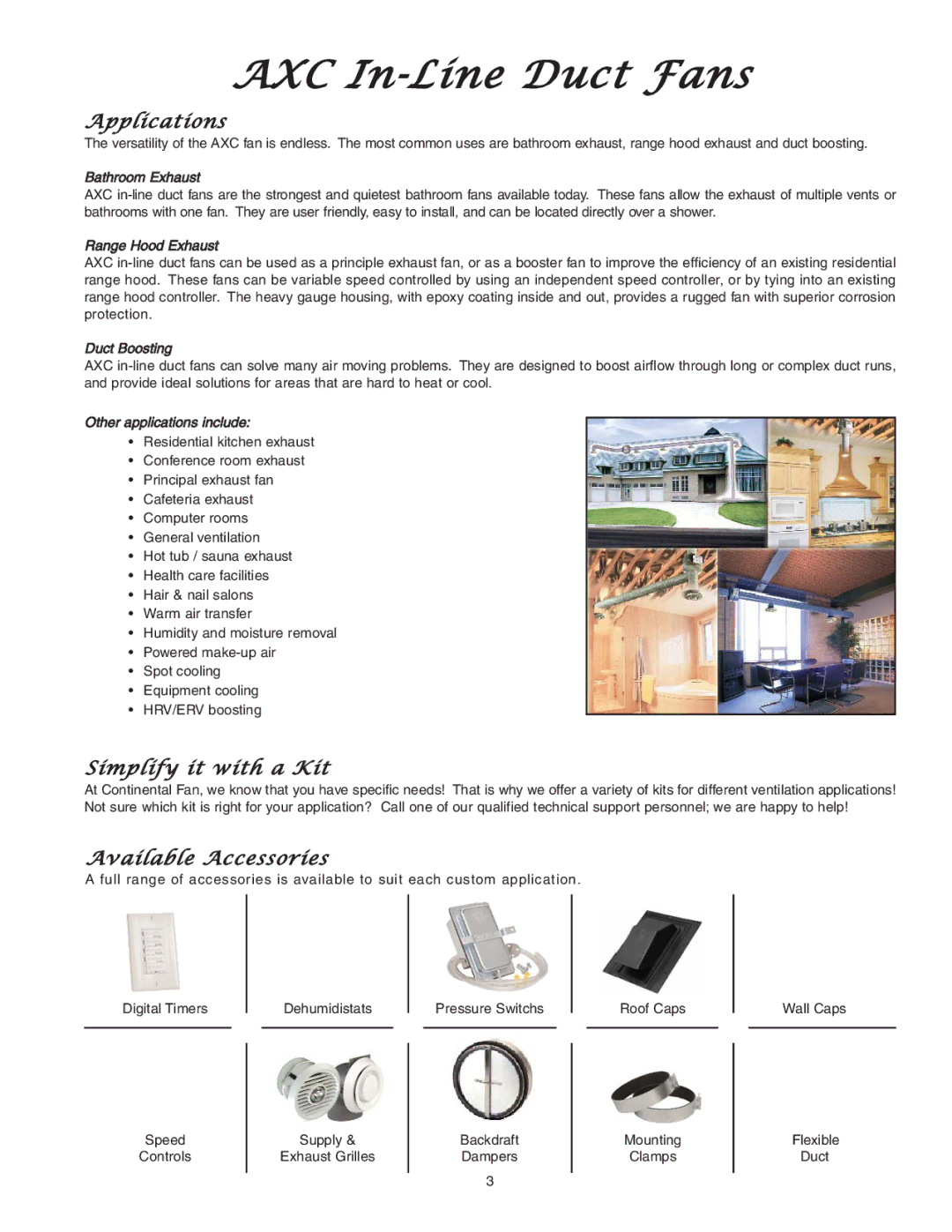 CFM 167219 manual Applications, Simplify it with a Kit, Available Accessories 