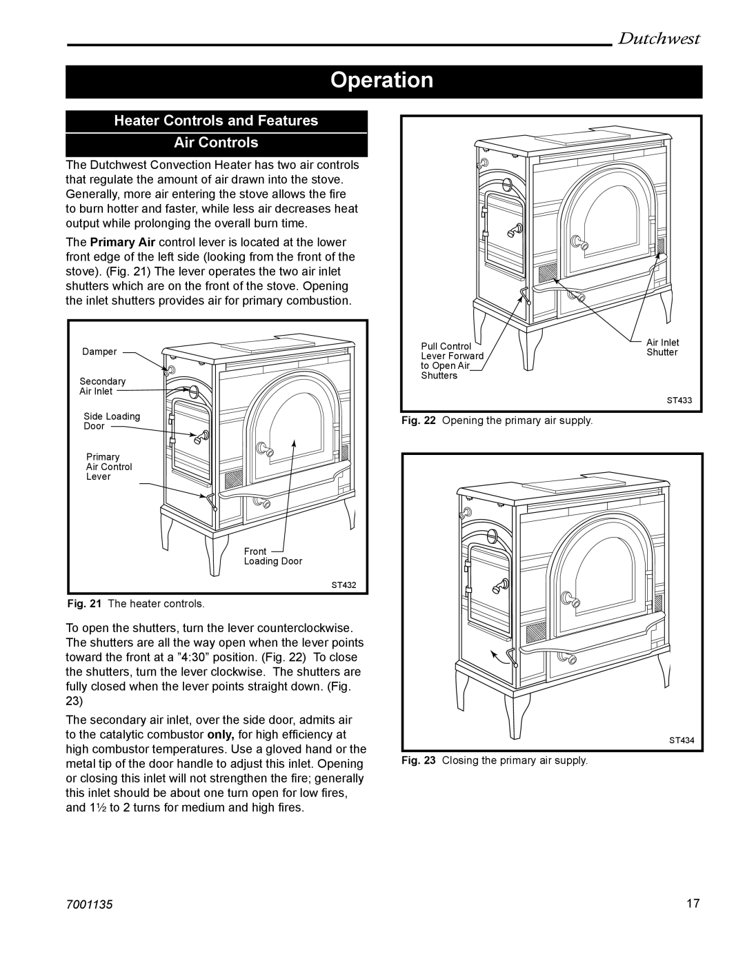 CFM Corporation 2461, 2462, 2460 manual Operation, Heater Controls and Features Air Controls 