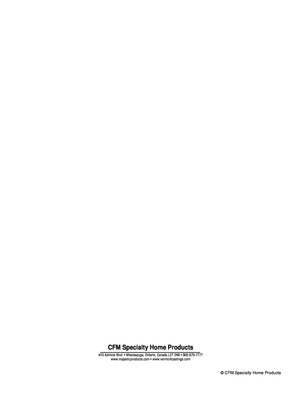 CFM Corporation 2467, 2468 manual CFM Specialty Home Products 