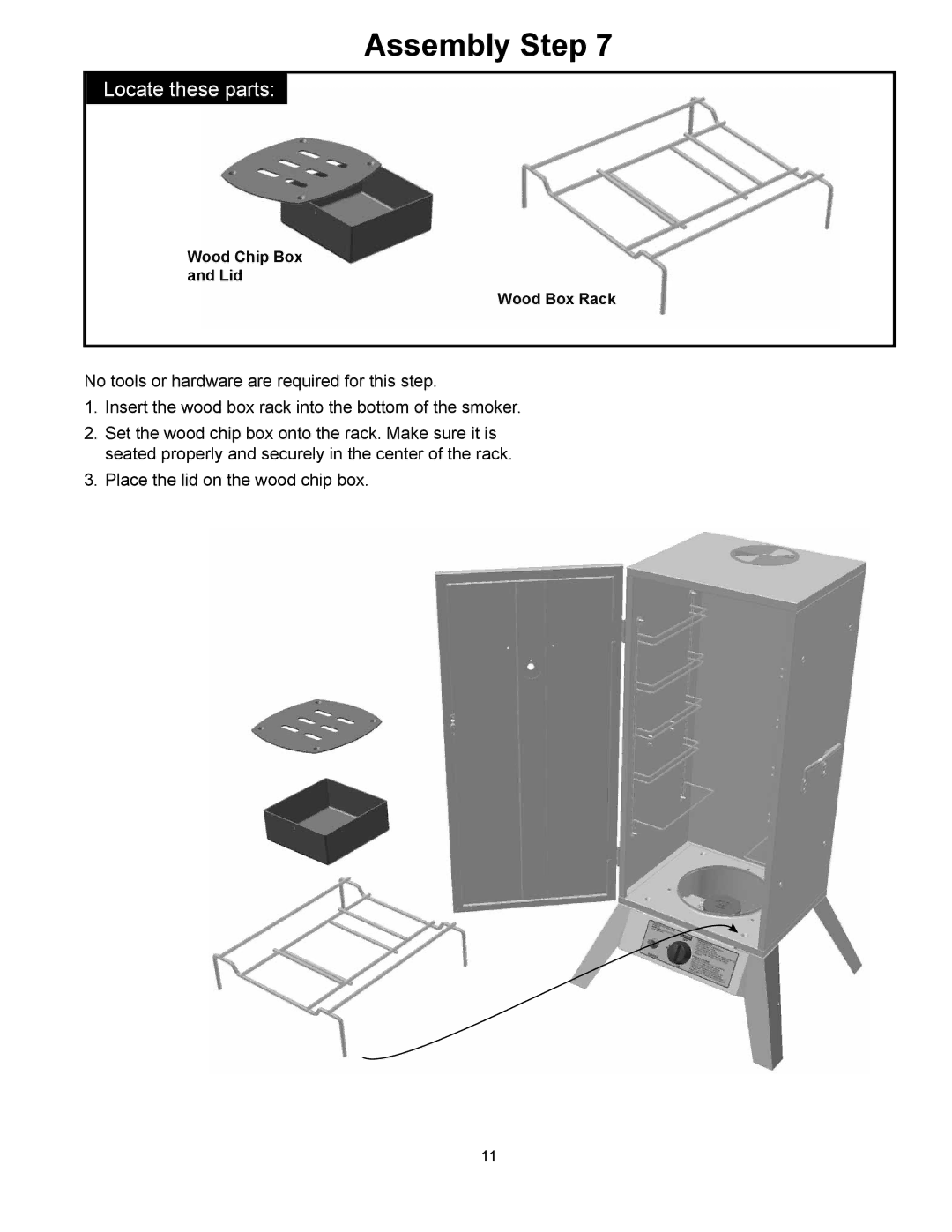 CFM Corporation 3405BG owner manual Wood Chip Box Lid Wood Box Rack 