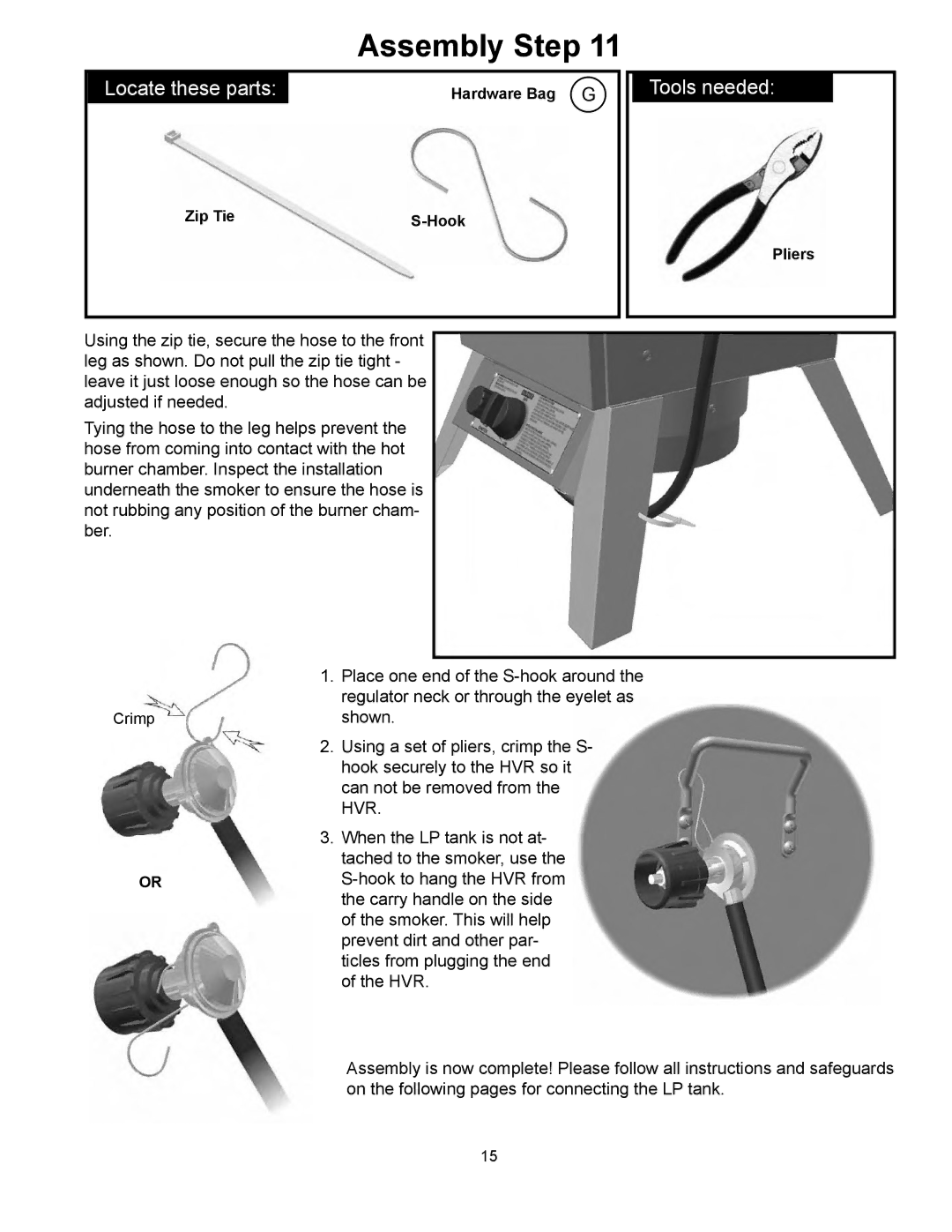 CFM Corporation 3405BG owner manual Hardware Bag Zip Tie Hook 