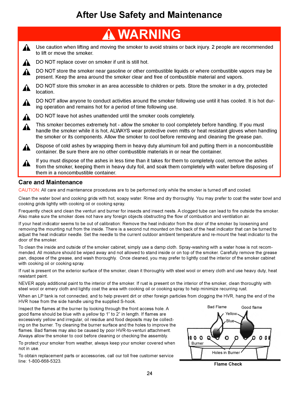 CFM Corporation 3405BG owner manual After Use Safety and Maintenance, Care and Maintenance 