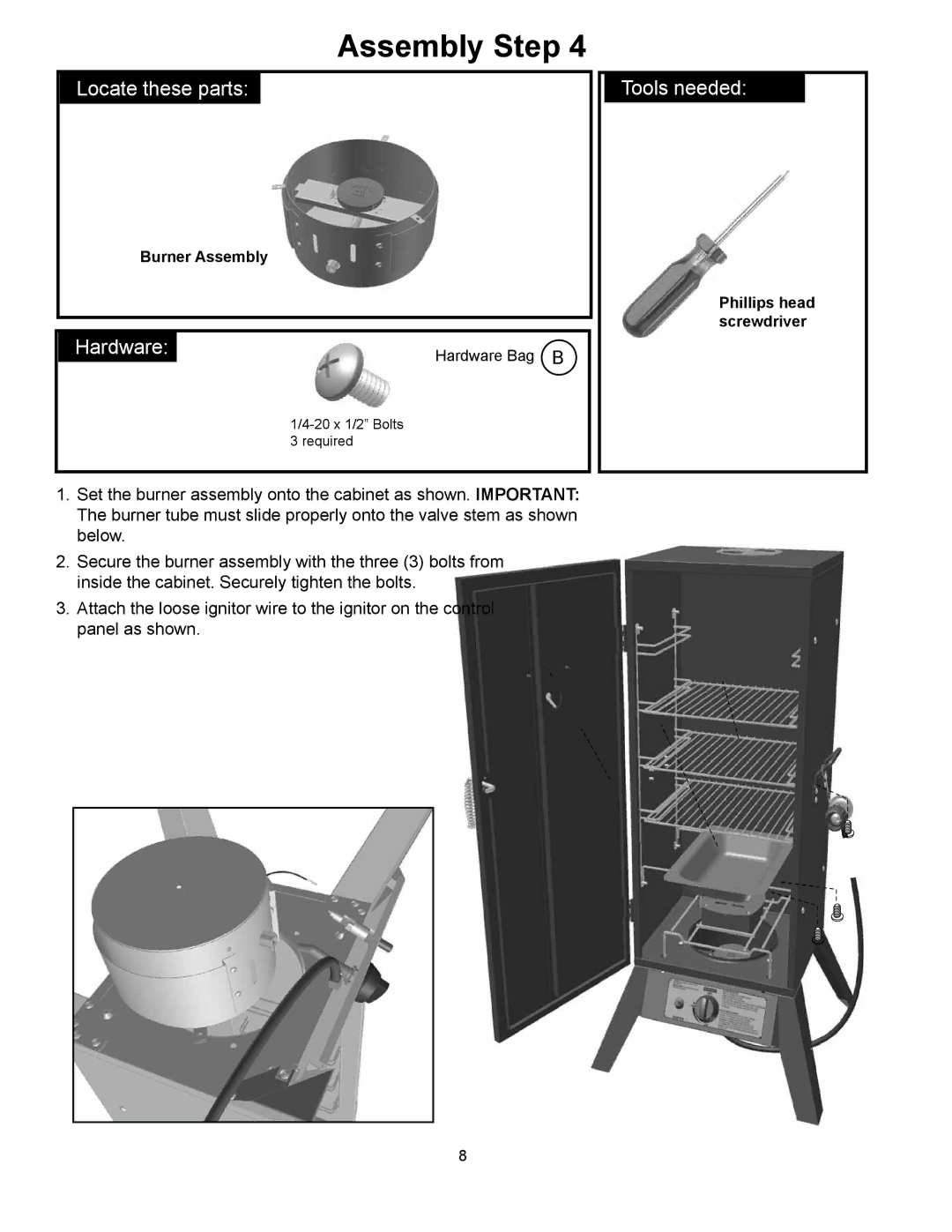 CFM Corporation 3405BG owner manual Burner Assembly 