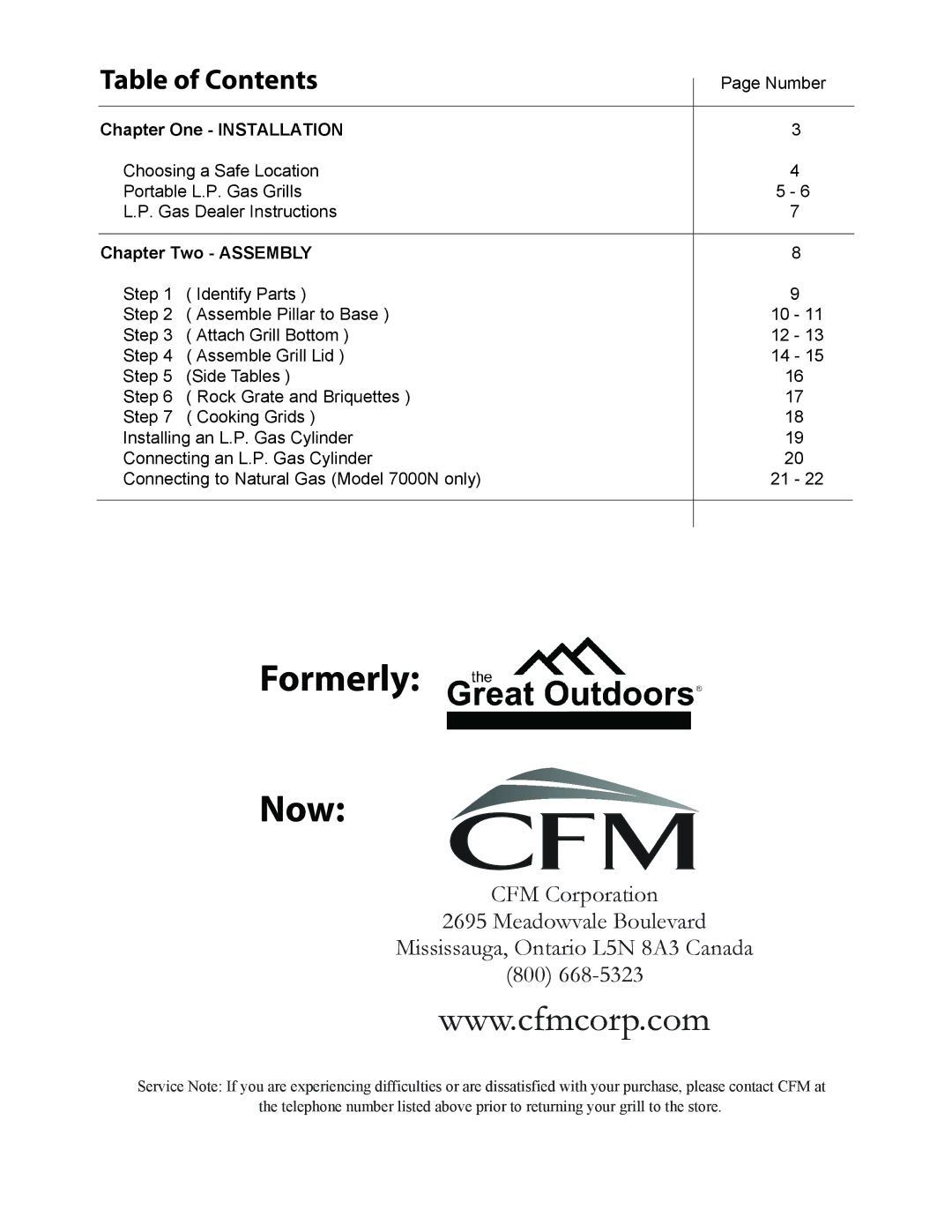 CFM Corporation 7000 owner manual Formerly Now, Table of Contents 