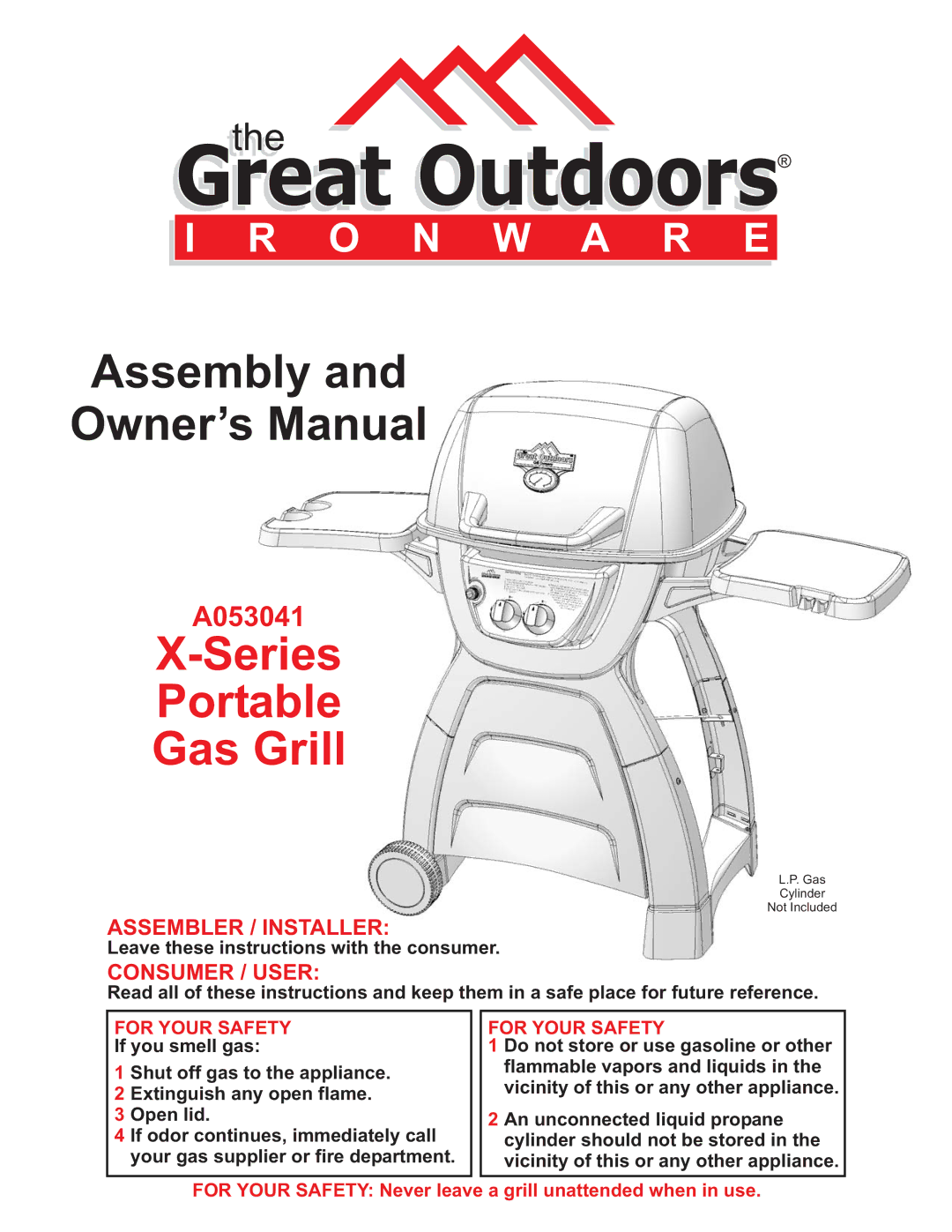 CFM Corporation A053041 owner manual Great Outdoors 