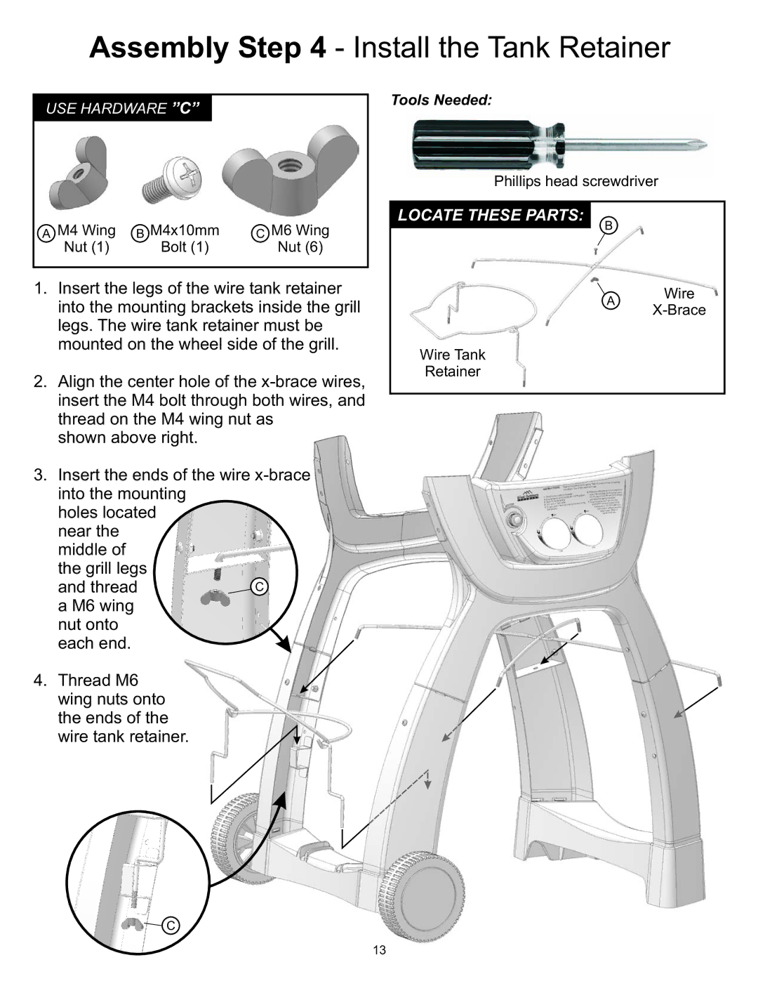 CFM Corporation A053041 owner manual Assembly Install the Tank Retainer 