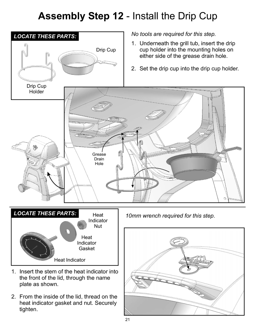 CFM Corporation A053041 owner manual Assembly Install the Drip Cup 