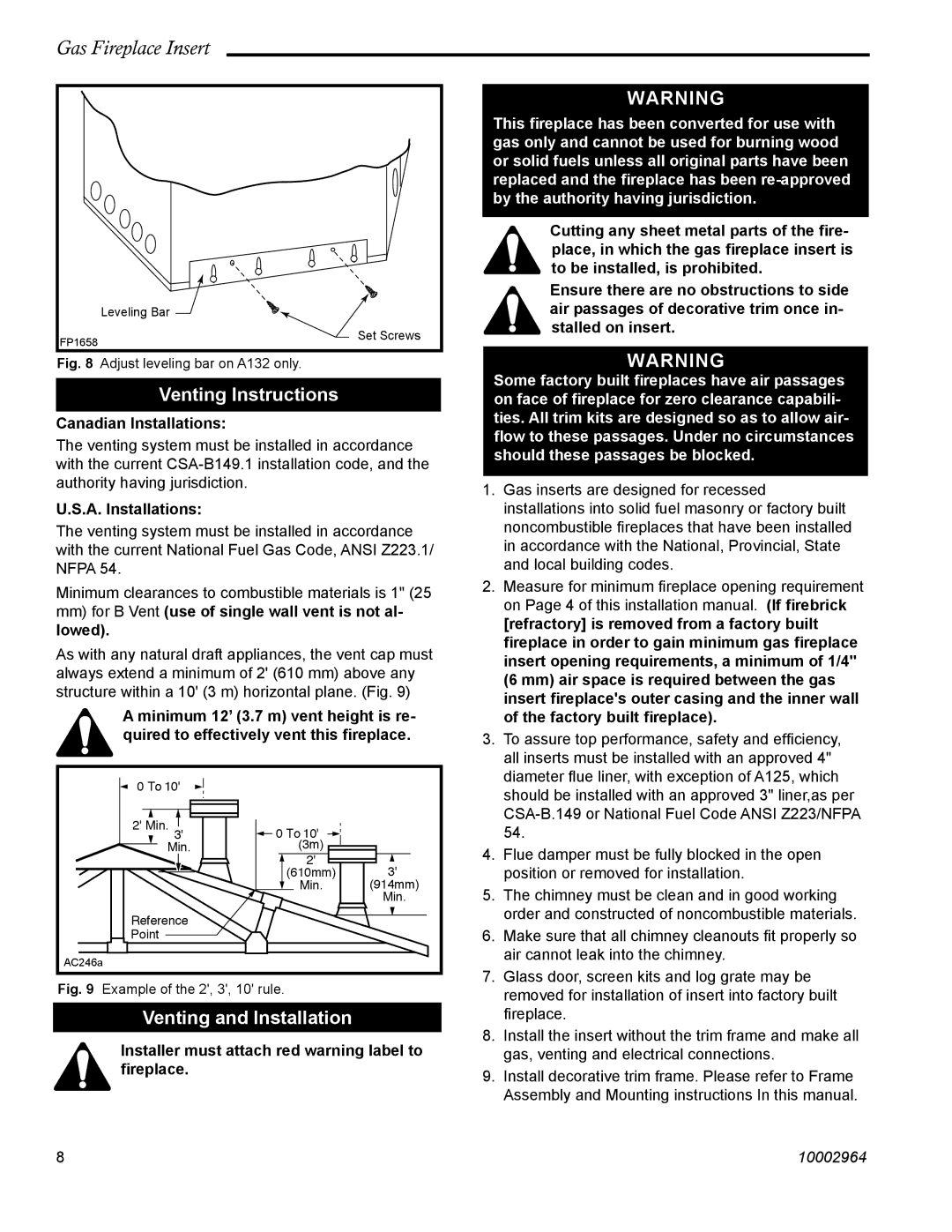 CFM Corporation A125, A132 manual Venting Instructions, Venting and Installation 