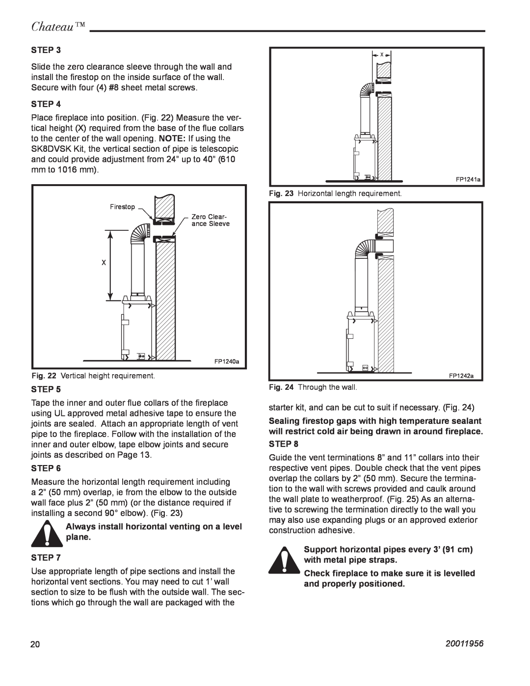 CFM Corporation DVT44IN, DVT38IN installation instructions Chateau, Step, 20011956 