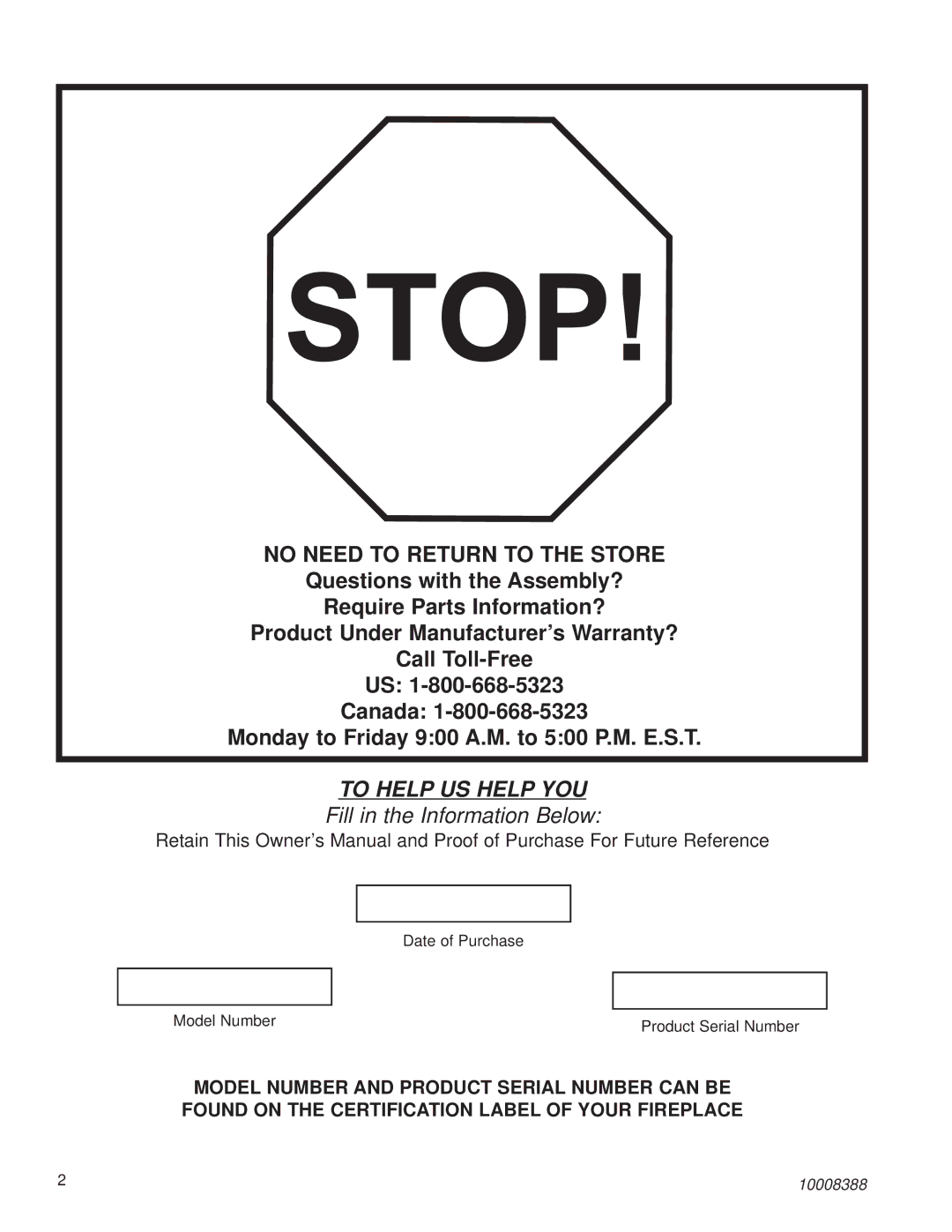 CFM Corporation HEF33, HEF26 installation instructions Stop 