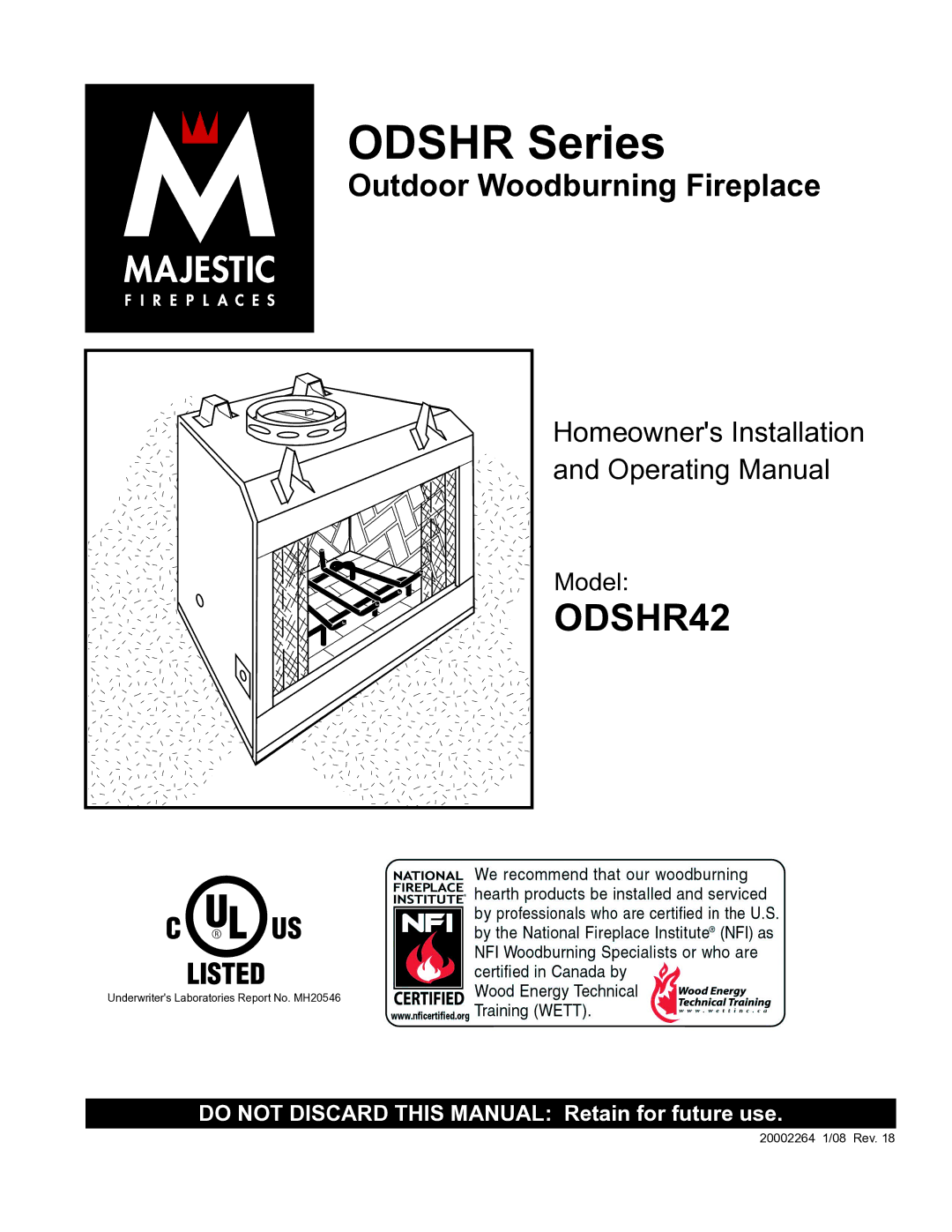 CFM Corporation ODSHR42 manual Odshr Series 