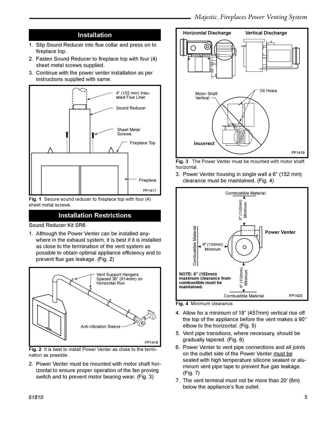 CFM Corporation PVS-1 manual Installation Restrictions 