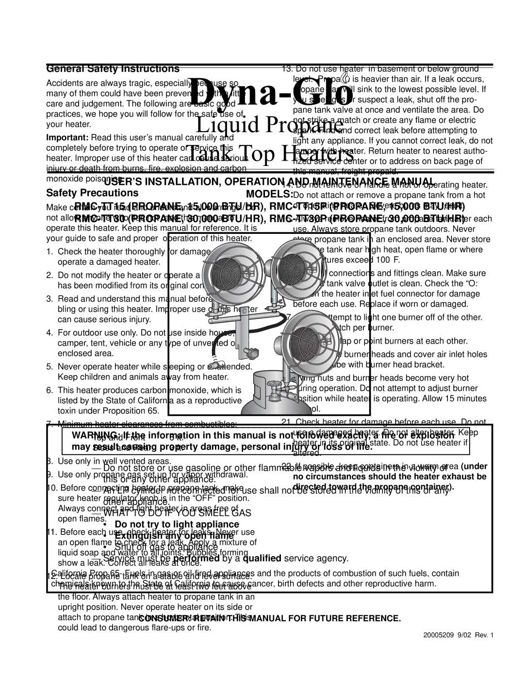 CFM Corporation RMC-TT30P, RMC-TT15P manual General Safety Instructions, Safety Precautions 