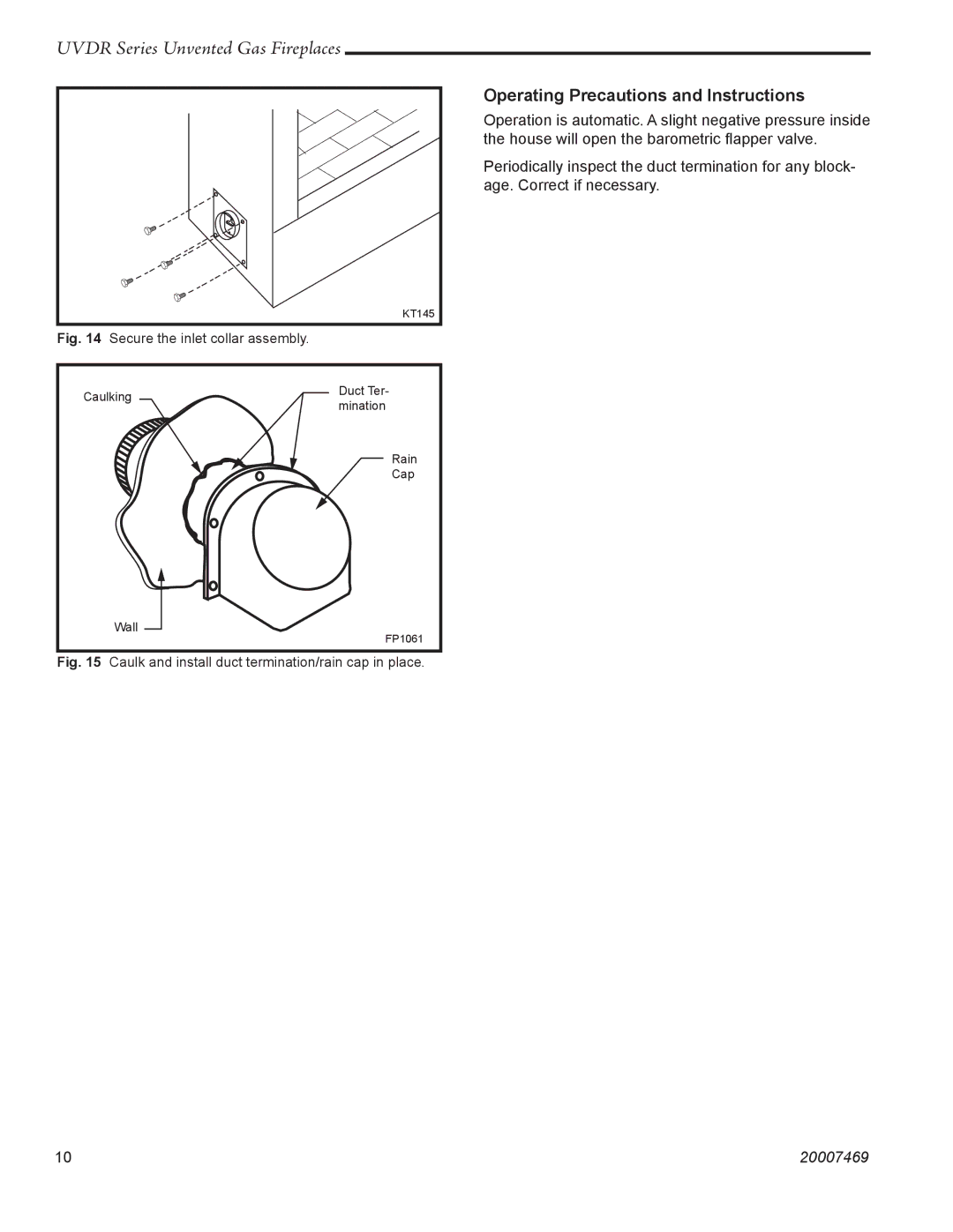 CFM Corporation UVDR42C, UVDR36C installation instructions Operating Precautions and Instructions 