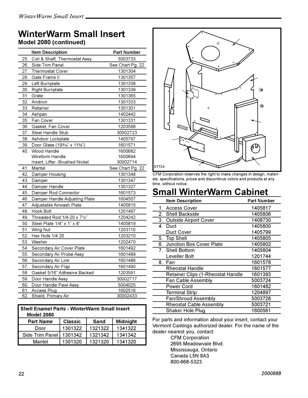 CFM Corporation Winter Warm - Small Insert installation instructions WinterWarm Small Insert 