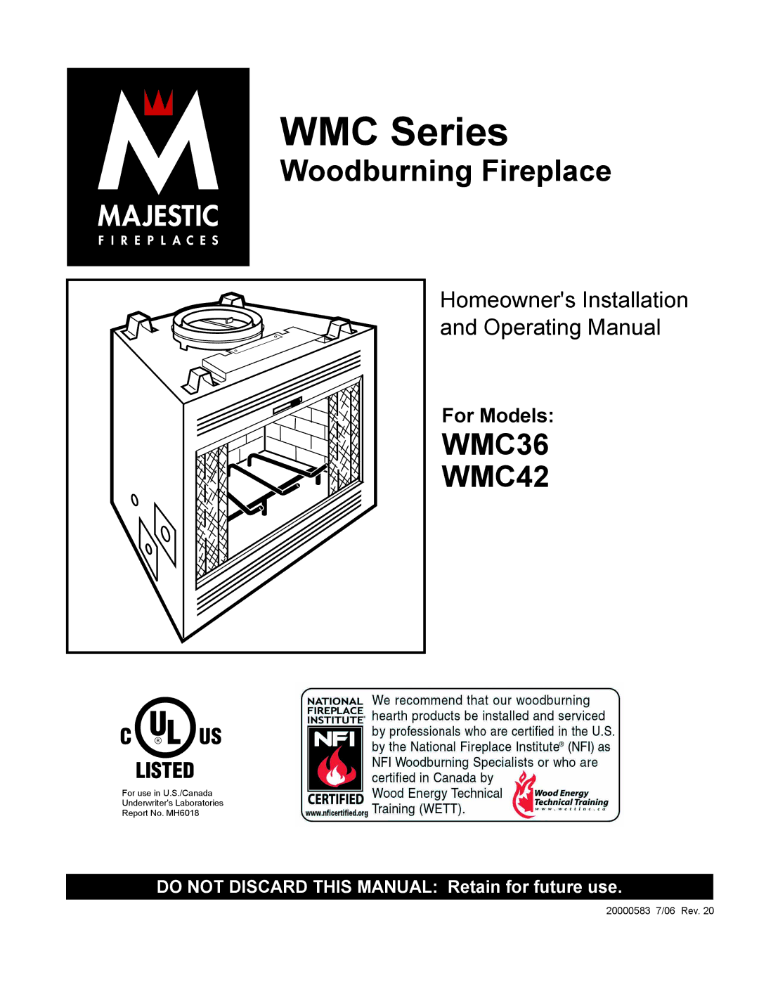 CFM Corporation WMC36 WMC42 manual WMC Series 