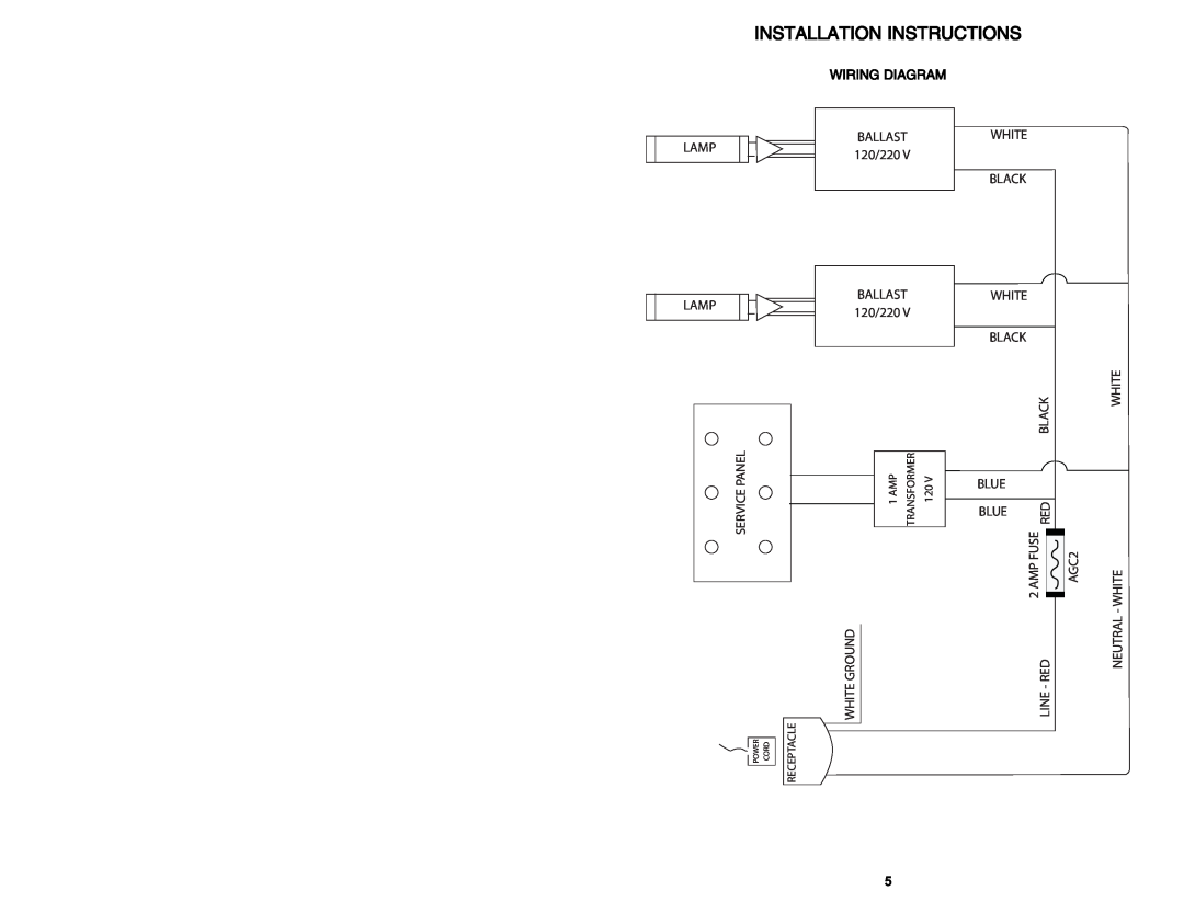 CFM CX3000GS warranty Installation Instructions, Lamp Lamp Service Panel 