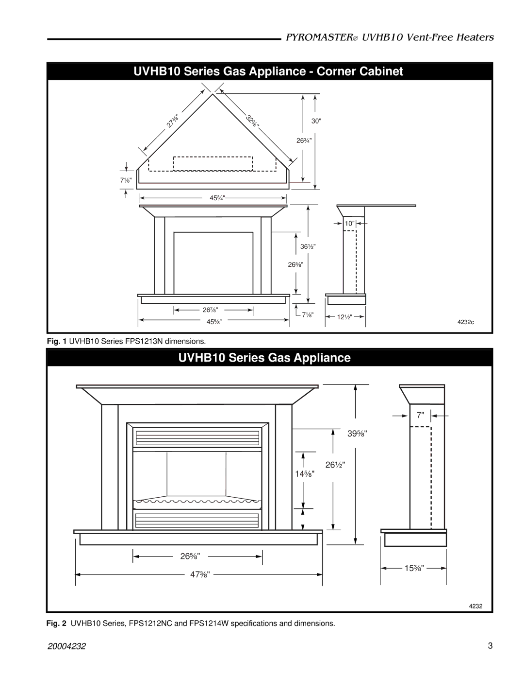 CFM warranty UVHB10 Series Gas Appliance Corner Cabinet 