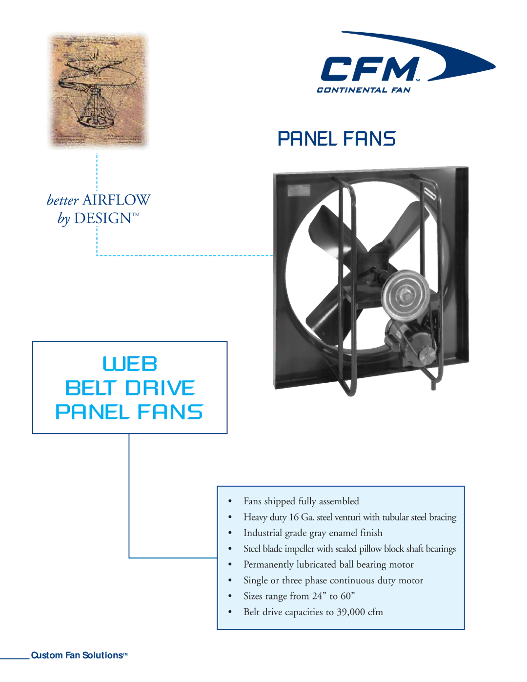 CFM WEB-24, WEB-30, WEB-60, WEB-42, WEB-0807, WEB-48, WEB-36 manual Panel Fans 