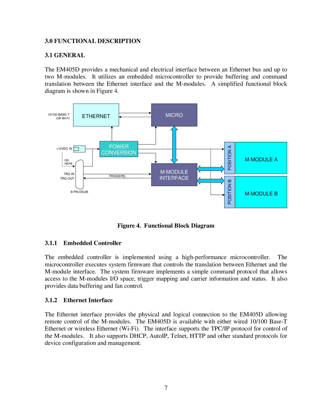 CH Tech EM405D user manual Functional Description General, Ethernet Interface 