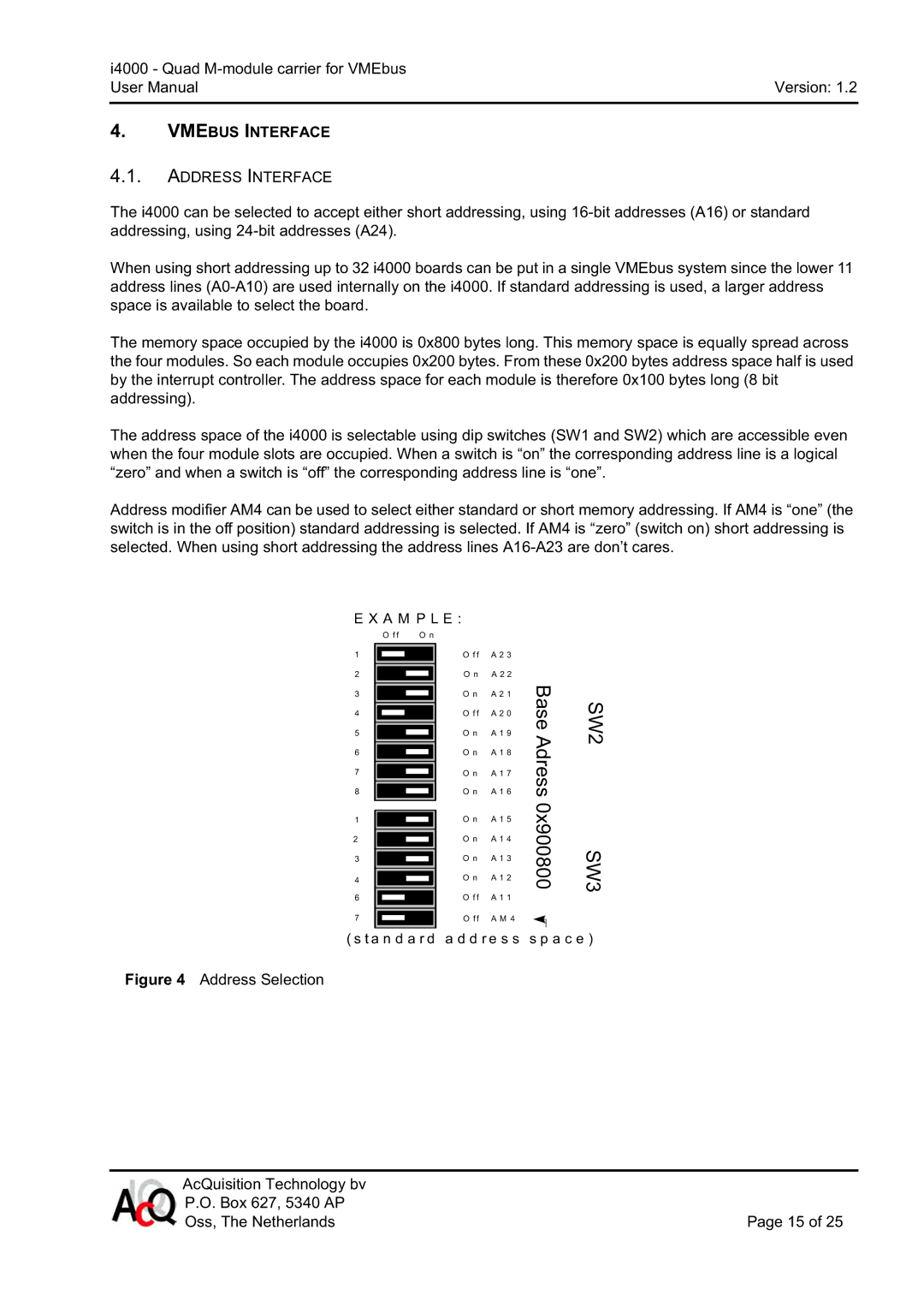 CH Tech i4000 user manual Vmebus Interface, Address Interface 