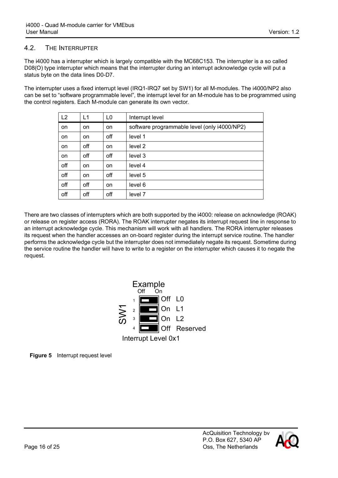 CH Tech i4000 user manual SW1, Interrupter 