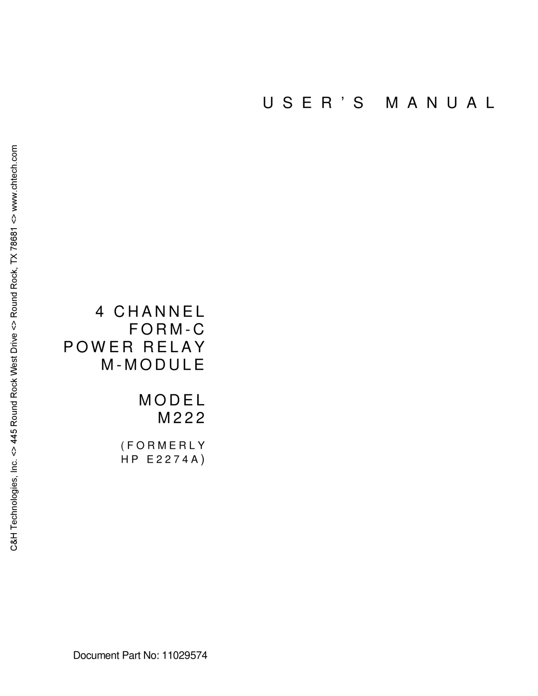 CH Tech M222 user manual D E L 