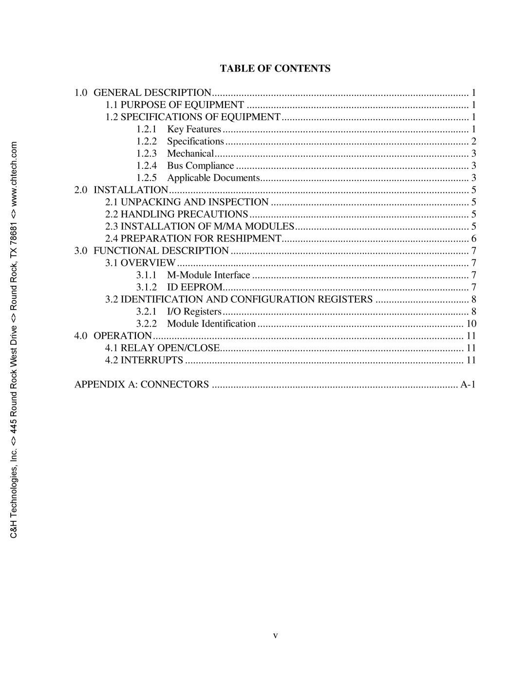 CH Tech M222 user manual Table of Contents 