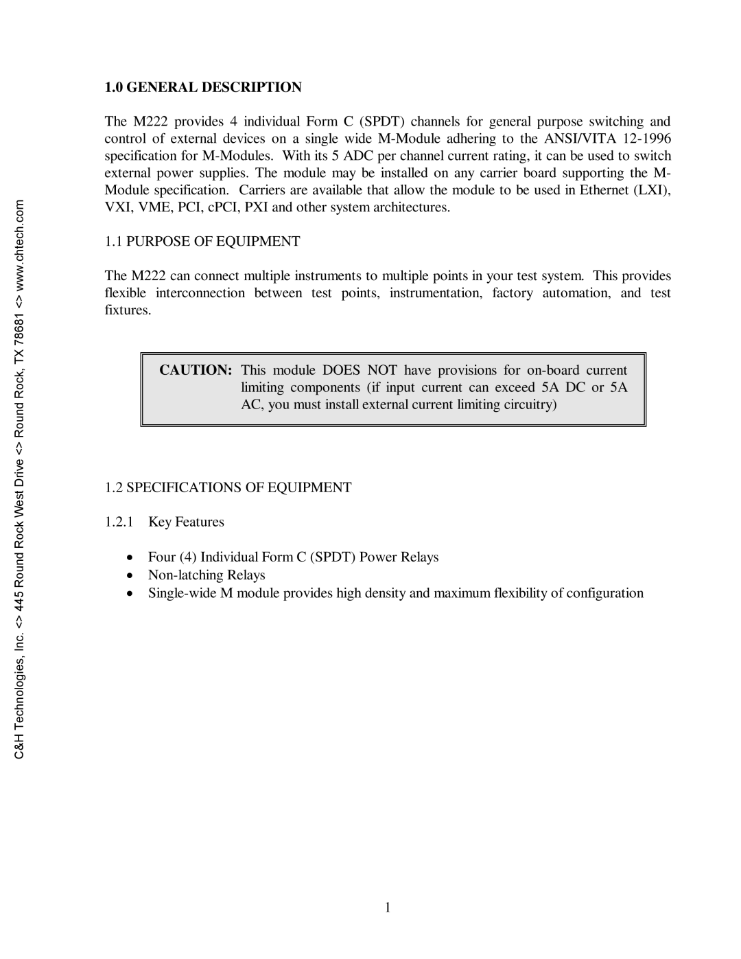 CH Tech M222 user manual General Description 