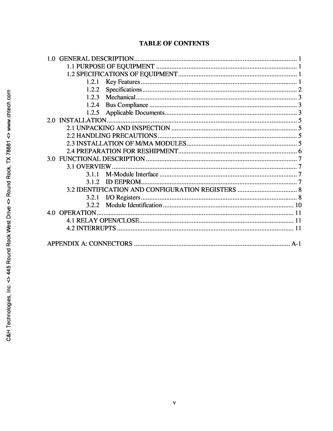CH Tech M222 user manual Table Of Contents 