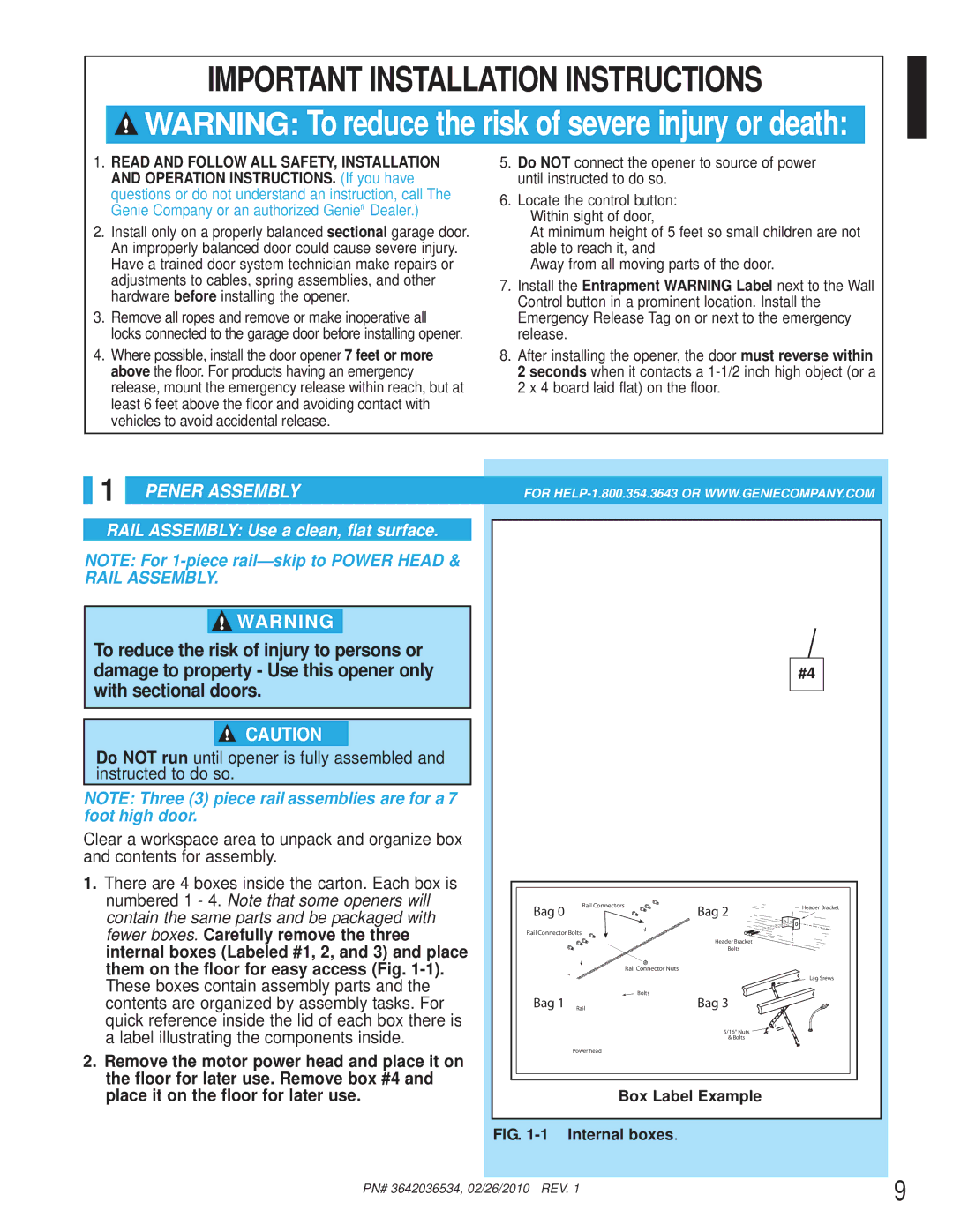 Chamberlain 1042, 1024, 1022 manual Pener Assembly, Bag 