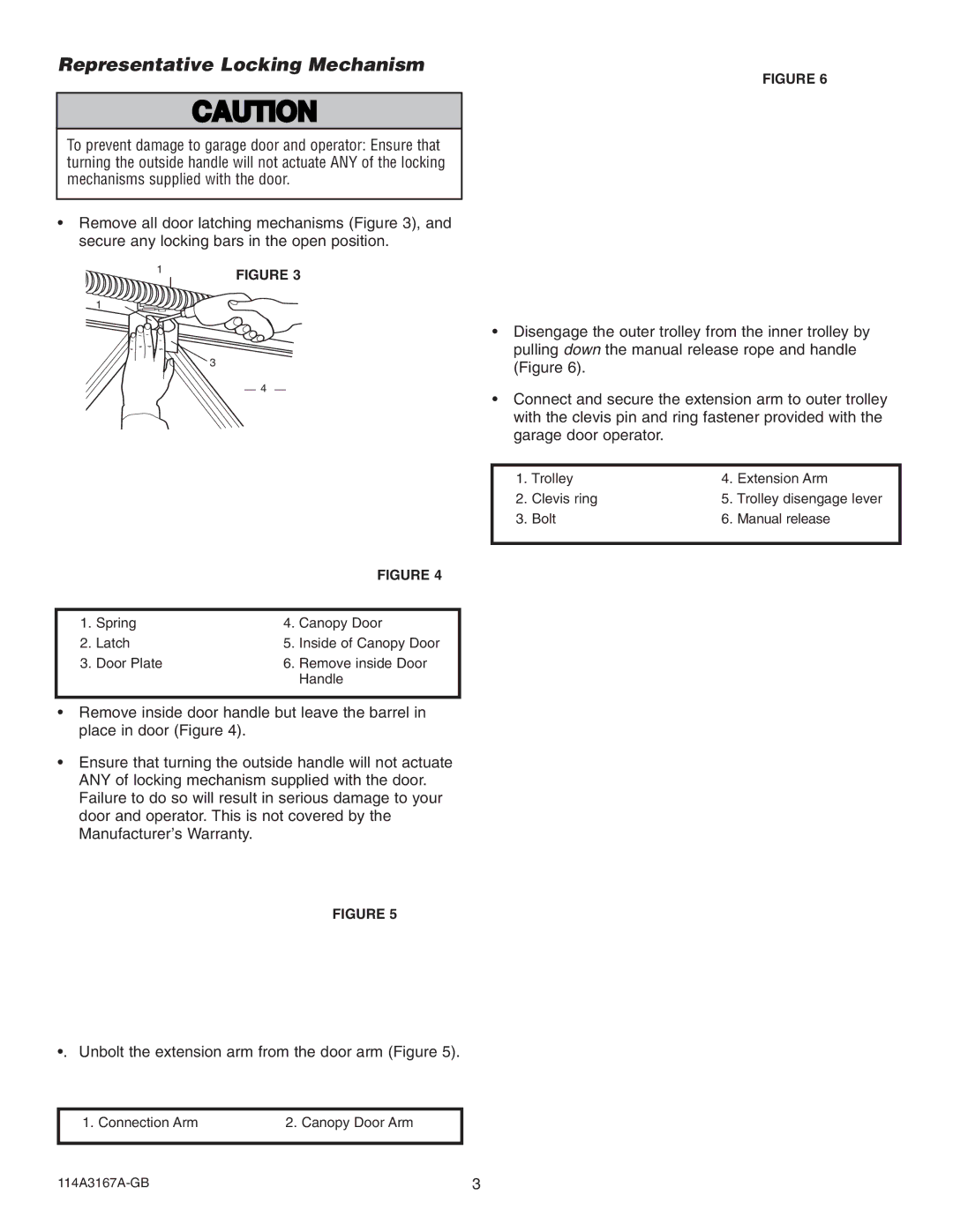 Chamberlain 1703EML installation instructions Representative Locking Mechanism 