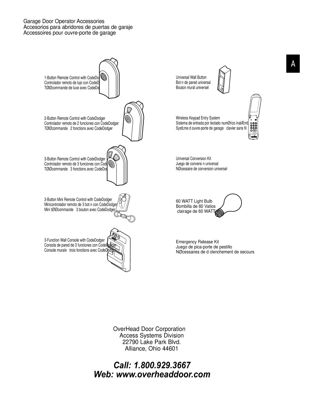 Chamberlain 3453135556 manual Call 