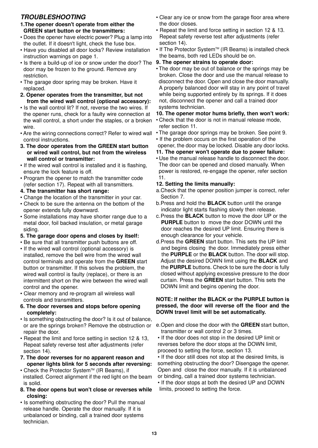 Chamberlain CR550 operating instructions Tro, Oting, Green, PU Rple 