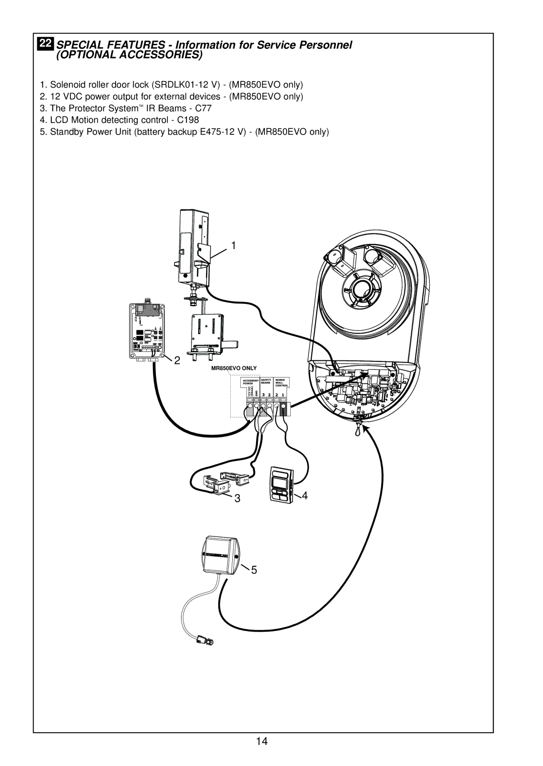 Chamberlain MR850EVO, MR650EVO operating instructions Optional Accessories 