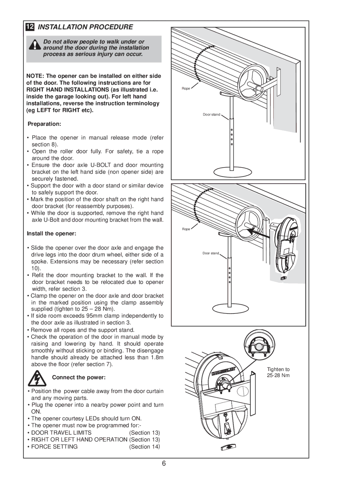 Chamberlain MR850EVO, MR650EVO operating instructions Installation Procedure 