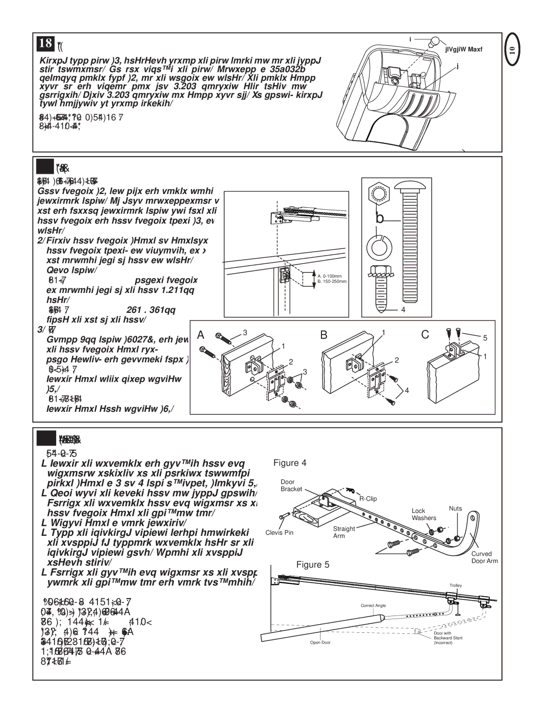 Chamberlain MT60P manual Install Light, Fasten Door Bracket, Connecting Door ARM ONE Piece Doors 