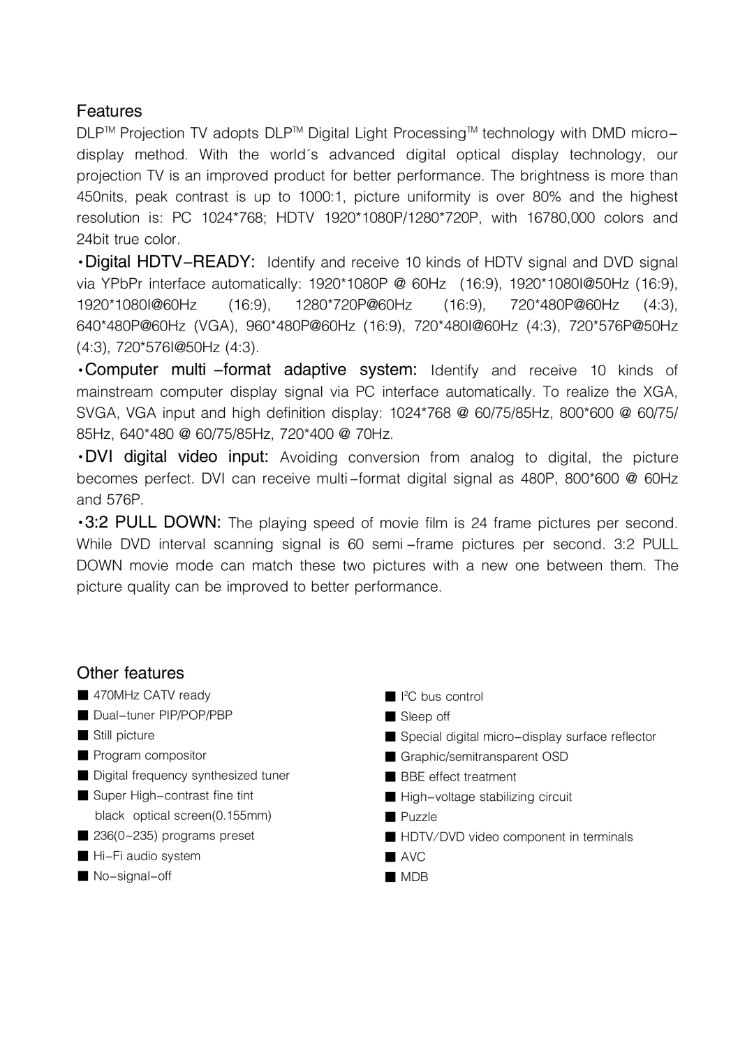 Changhong Electric 51DLP31A manual #$% 